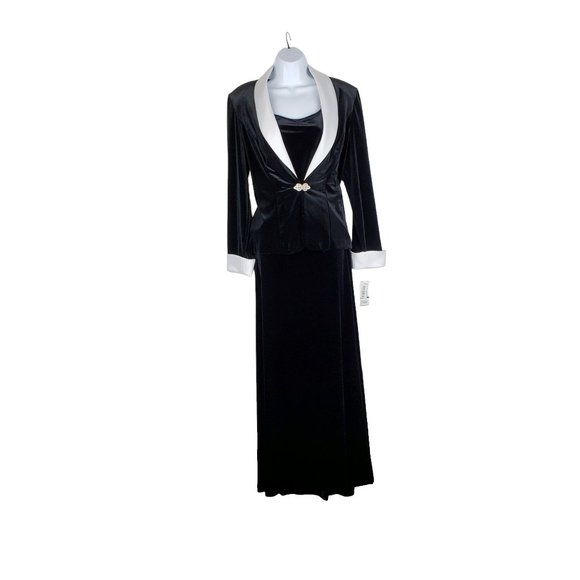 Alex Evenings Dresses & Skirts - Alex Evenings womens Large new 3 piece black velvet formal black tie suit gown